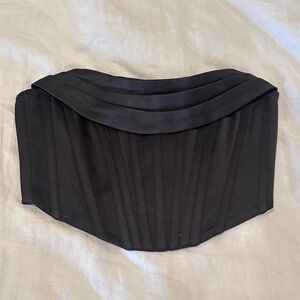 Black Satin Women's Corset Top